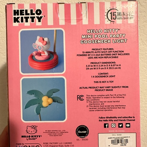 Hello Kitty Pool Party Palm Lamp - Picture 5 of 8